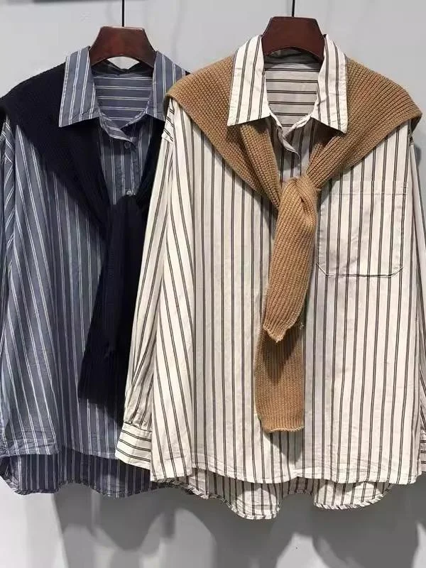 plus Size 300 Pounds Fat Sister Hong Kong Style Shawl Striped Long Sleeve Shirt Two Piece Set Women Spring Autumn Loose Shirt...
plus Size 300 Pounds Fat Sister Hong Kong Style Shawl Striped Long Sleeve Shirt Two Piece Set Women Spring Autumn Loose Shirt...