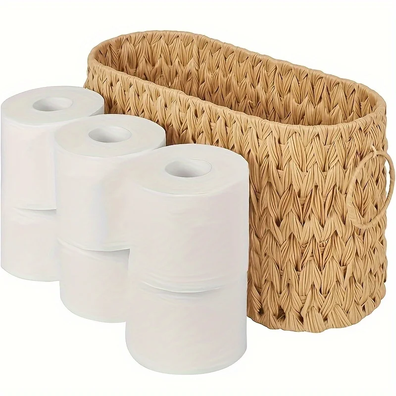 Vine Woven Waterproof Toilet Paper Storage Box Dirt Resistant Clothes Basket Suitable for Toilet Tissue Holder Bathroom Storage
Vine Woven Waterproof Toilet Paper Storage Box Dirt Resistant Clothes Basket Suitable for Toilet Tissue Holder Bathroom Storage