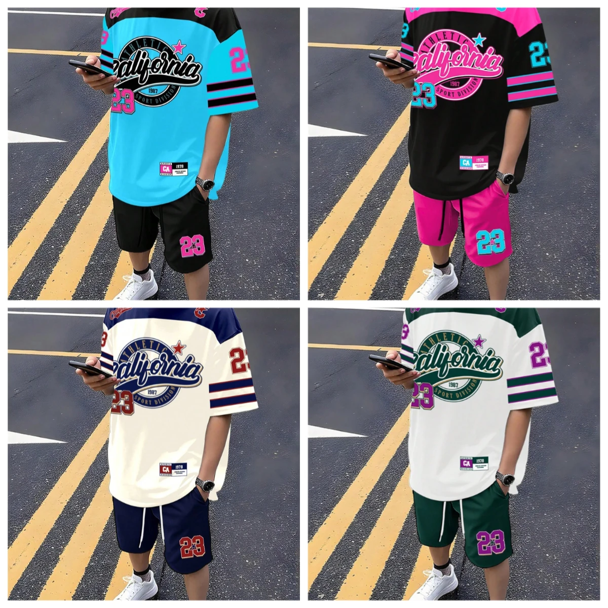 Летний хит продаж, футболка из полиэстера с 3D принтом и короткими рукавами, комплект с шортами, модный повседневный дышащий комплект, мужская одежда 
Летний хит продаж, футболка из полиэстера с 3D принтом и короткими рукавами, комплект с шортами, модный повседневный дышащий комплект, мужская одежда