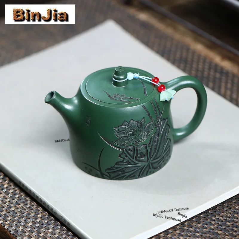 260ml Boutique Yixing Purple Clay Teapots Handmade Han Duo Pot Raw Ore Green Mud Kettle Zisha Tea Set Collection Ornaments Craft
260ml Boutique Yixing Purple Clay Teapots Handmade Han Duo Pot Raw Ore Green Mud Kettle Zisha Tea Set Collection Ornaments Craft
