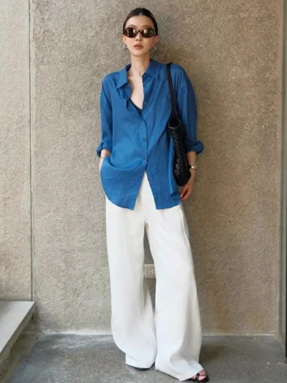 Женская свободная посадка Long Sve Cotton Linen Blend Thin irt Jaet Comfortable Classic Sle Summer Faion Ele Simple
Женская свободная посадка Long Sve Cotton Linen Blend Thin irt Jaet Comfortable Classic Sle Summer Faion Ele Simple