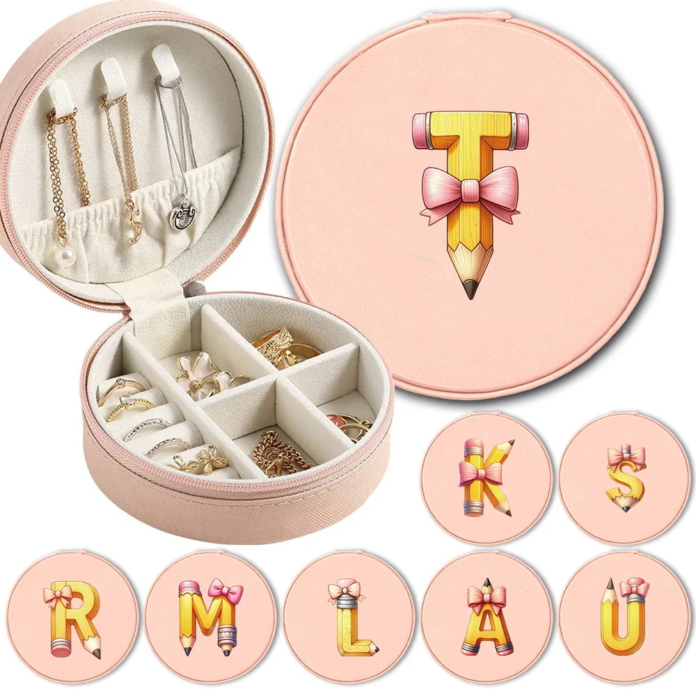 Portable Large Capacity Round Jewelry Case Suitable for Carrying with You When Traveling Pencil Initial Name 26 Letters Pattern
Portable Large Capacity Round Jewelry Case Suitable for Carrying with You When Traveling Pencil Initial Name 26 Letters Pattern