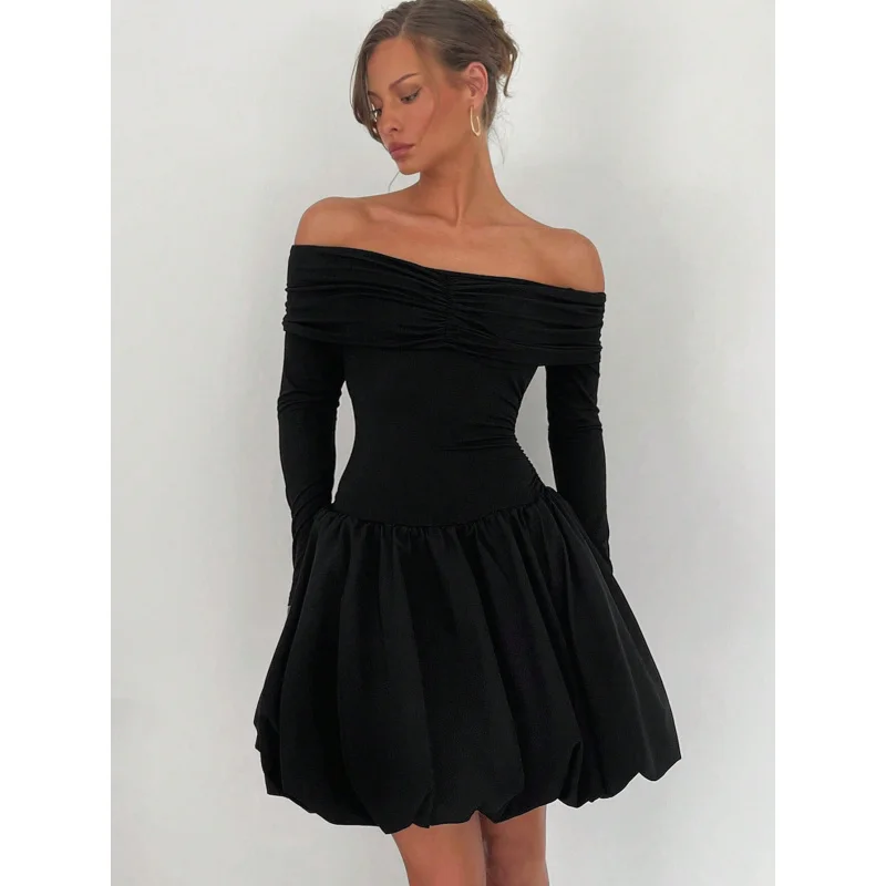 2025 Women's off-Neck Sexy Dress Autumn and Winter High Cold Texture Slim FitAShort Skirt C001
2025 Women's off-Neck Sexy Dress Autumn and Winter High Cold Texture Slim FitAShort Skirt C001
