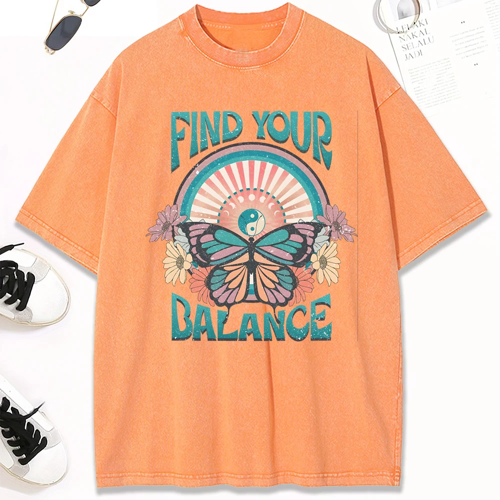 Find Your Balance Butterfly Flowers Prints Washed Tee Shirts Summer O-Neck Short Sleeve Trendy Cotton Top Casual Loose T-Shirt
Find Your Balance Butterfly Flowers Prints Washed Tee Shirts Summer O-Neck Short Sleeve Trendy Cotton Top Casual Loose T-Shirt