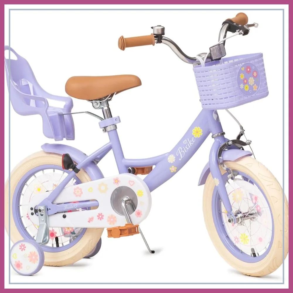 Girls Bike with Basket, 12-20 Inch, Training Wheels & Doll Seat, Princess Style Bicycle for Toddlers & Kids Ages 3-14
Girls Bike with Basket, 12-20 Inch, Training Wheels & Doll Seat, Princess Style Bicycle for Toddlers & Kids Ages 3-14