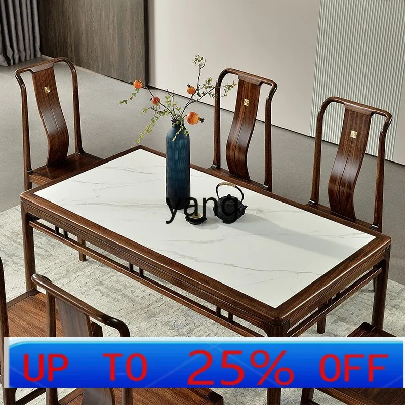 lmm New Chinese Style Black Walnut Wood Rock Plate Dining Table Simple Solid Wood Dining Table and Chair Set for Home Use
lmm New Chinese Style Black Walnut Wood Rock Plate Dining Table Simple Solid Wood Dining Table and Chair Set for Home Use
