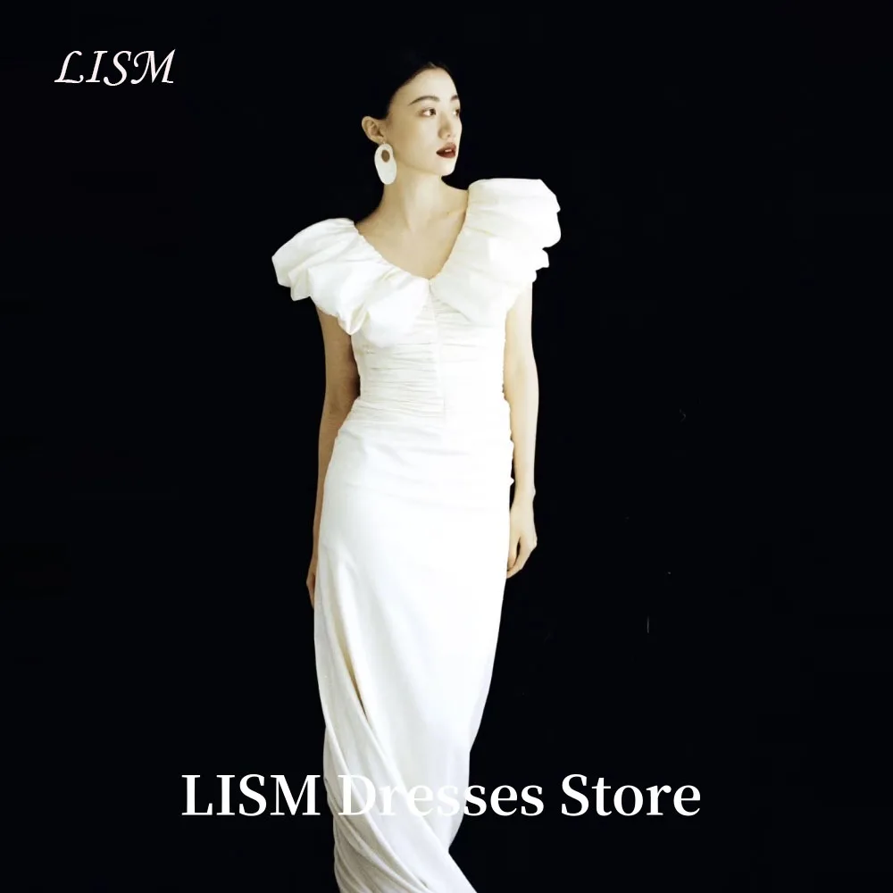 LISM Simple A-Line Korea Wedding Dresses Photo Shoot Soft Tulle V-Neck Floor Length Elegant Bridal Gowns 웨딩드레스Customized Corsets
LISM Simple A-Line Korea Wedding Dresses Photo Shoot Soft Tulle V-Neck Floor Length Elegant Bridal Gowns 웨딩드레스Customized Corsets