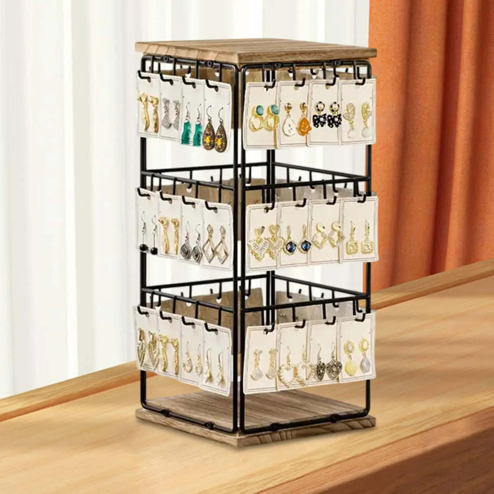 Multifunctional Jewelry Organizer Stand Iron Wood Jewelry Tower Holder for Necklaces Earrings Rings Bracelets for Women Store
Multifunctional Jewelry Organizer Stand Iron Wood Jewelry Tower Holder for Necklaces Earrings Rings Bracelets for Women Store