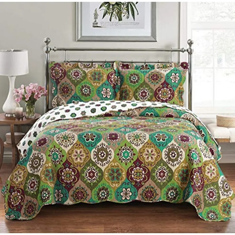 Bonnie Size Over-Sized Coverlet 3pc Set Luxury Microfiber Printed Quilt by Royal Hotel
Bonnie Size Over-Sized Coverlet 3pc Set Luxury Microfiber Printed Quilt by Royal Hotel
