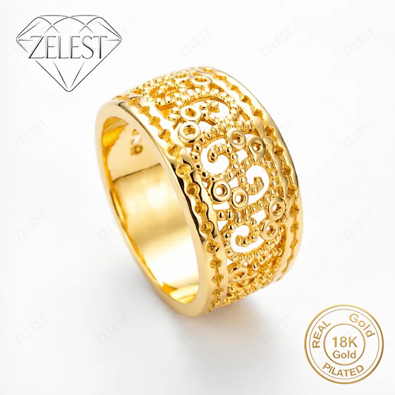 925 Sterling Silver 18K Gold Plated 8# Exquisite Hollow Pattern Ring Women's Fashion Party Accessories Gift Jewelry
925 Sterling Silver 18K Gold Plated 8# Exquisite Hollow Pattern Ring Women's Fashion Party Accessories Gift Jewelry