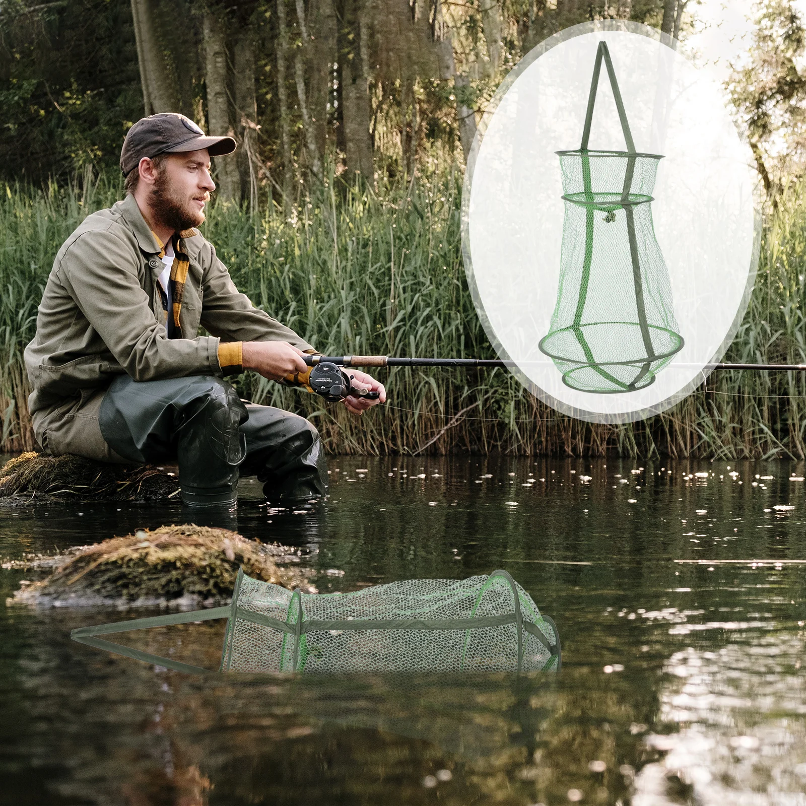 Fishing Net Wear Resistant Mesh Netting for Protecting Fish Bait Foldable Catching Diving Folding Fish Basket Lightweight
Fishing Net Wear Resistant Mesh Netting for Protecting Fish Bait Foldable Catching Diving Folding Fish Basket Lightweight