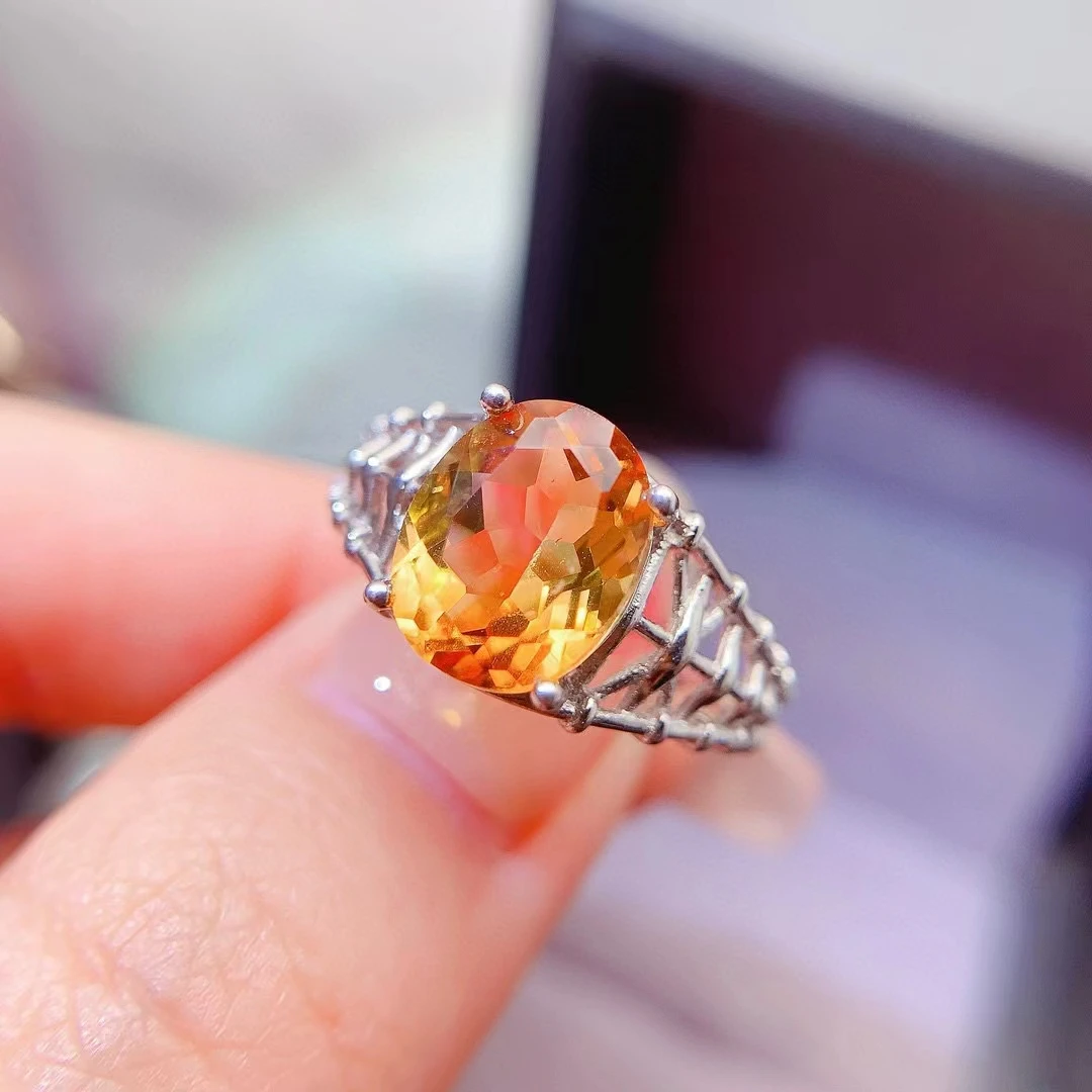Natural Citrine Ring for Party 8mm*10mm 3ct Citrine 925 Silver Ring with 18K Gold Plated 925 Silver Crystal Jewelry
Natural Citrine Ring for Party 8mm*10mm 3ct Citrine 925 Silver Ring with 18K Gold Plated 925 Silver Crystal Jewelry