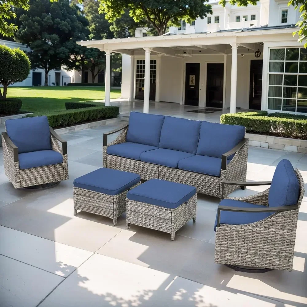 Outdoor Patio Furniture, 5 Piece Patio Furniture All Weather 2-Seater Outdoor Sectional Sofa with Thick Cushions for Patio,Porch
Outdoor Patio Furniture, 5 Piece Patio Furniture All Weather 2-Seater Outdoor Sectional Sofa with Thick Cushions for Patio,Porch