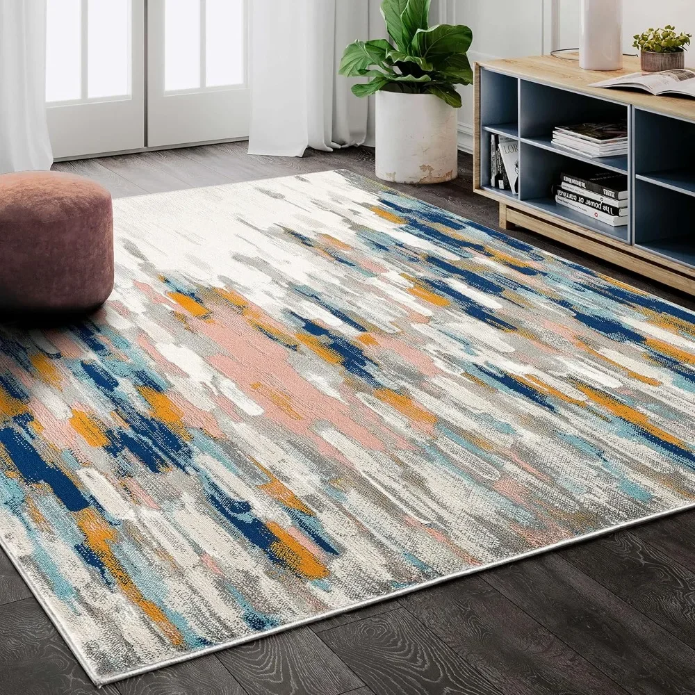 Rugs Orange & Blue Contemporary Abstract Area Rug Contemporary Style, PORTO Collection Stain Shedding Resistant
Rugs Orange & Blue Contemporary Abstract Area Rug Contemporary Style, PORTO Collection Stain Shedding Resistant