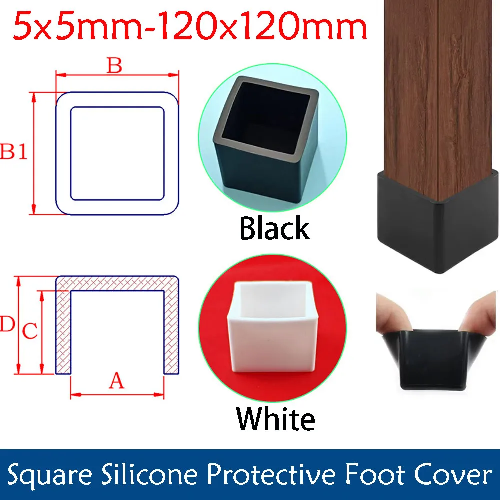 10/20Pcs Square Silicone Chair Leg Caps Non-slips Table Foot Dust Cover Floor Protector Pads Pipe Plugs Furniture Leveling Feet
10/20Pcs Square Silicone Chair Leg Caps Non-slips Table Foot Dust Cover Floor Protector Pads Pipe Plugs Furniture Leveling Feet
