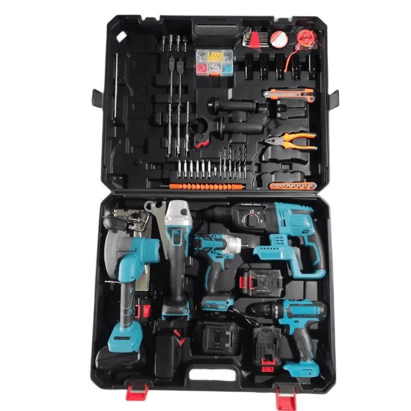 Lithium battery saw lithium battery angle grinder electric wrench electric hammer electric drill set five-piece set
Lithium battery saw lithium battery angle grinder electric wrench electric hammer electric drill set five-piece set