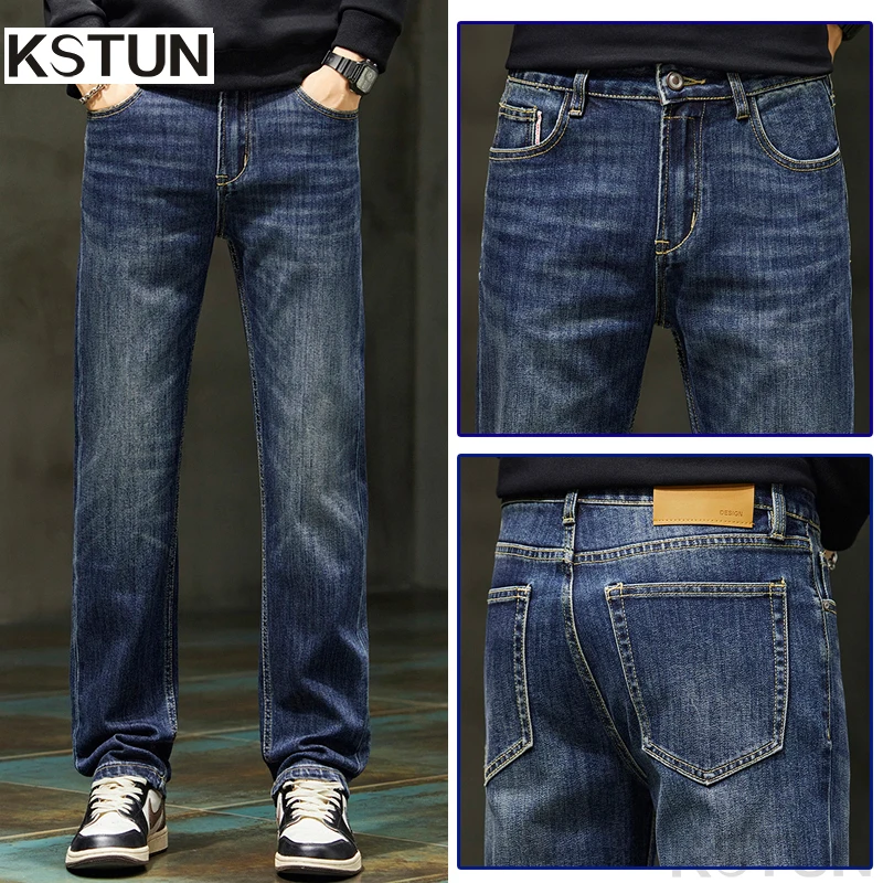 KSTUN 2026 Spring Autumn Men's Classic Straight Leg Jeans Stretch Denim Pants Casual Daily Wear Regular Fit Trousers Top Quality
KSTUN 2026 Spring Autumn Men's Classic Straight Leg Jeans Stretch Denim Pants Casual Daily Wear Regular Fit Trousers Top Quality