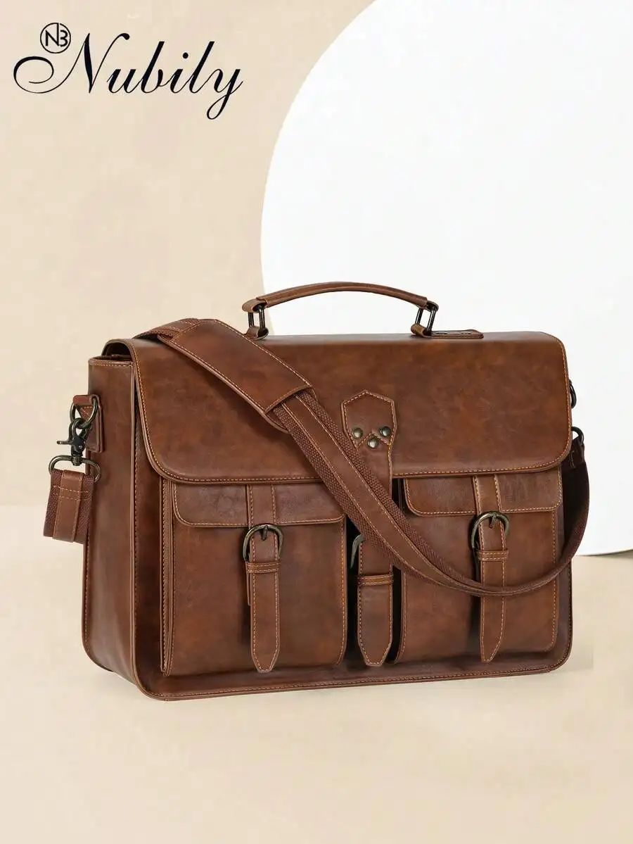 15.6in Vintage Leather Mens Messenger Bag, Waterproof Laptop Briefcase/Satchel/Computer Shldr Bag for Office/Work/College Travel
15.6in Vintage Leather Mens Messenger Bag, Waterproof Laptop Briefcase/Satchel/Computer Shldr Bag for Office/Work/College Travel