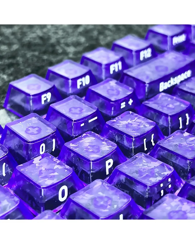 Purple carbon fiber keycap side engraved luminous 119 key small full set of original PBT magnetic axis light transmission
Purple carbon fiber keycap side engraved luminous 119 key small full set of original PBT magnetic axis light transmission