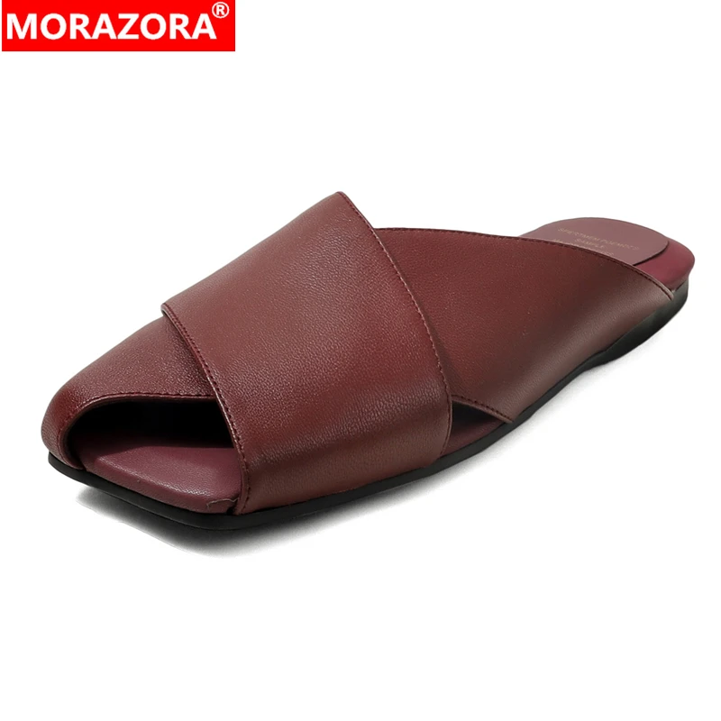 MORAZORA Size 34-41 Genuine Leather Slippers Women Peep Toe Flat Slippers Fashion Summer Footwear Ladies Slides
MORAZORA Size 34-41 Genuine Leather Slippers Women Peep Toe Flat Slippers Fashion Summer Footwear Ladies Slides