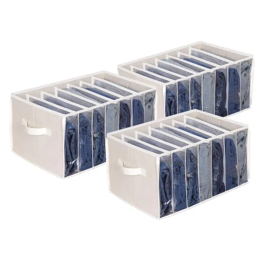 Upgraded Wardrobe Clothes Organizer with Support Board Clear Jean Organizers for Closet with 7 Grids Divider Extra Large Sweater
Upgraded Wardrobe Clothes Organizer with Support Board Clear Jean Organizers for Closet with 7 Grids Divider Extra Large Sweater