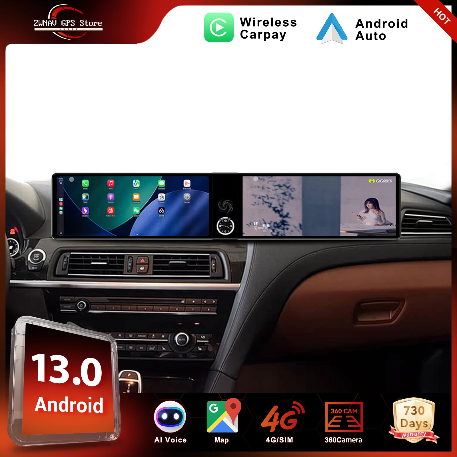 ZWNAV Android 13 Car RadioFor BMW 6 Series 2009-2016 CIC NBT DSP Carplay Stereo GPS Multimedia Video Wireless Carplay
ZWNAV Android 13 Car RadioFor BMW 6 Series 2009-2016 CIC NBT DSP Carplay Stereo GPS Multimedia Video Wireless Carplay