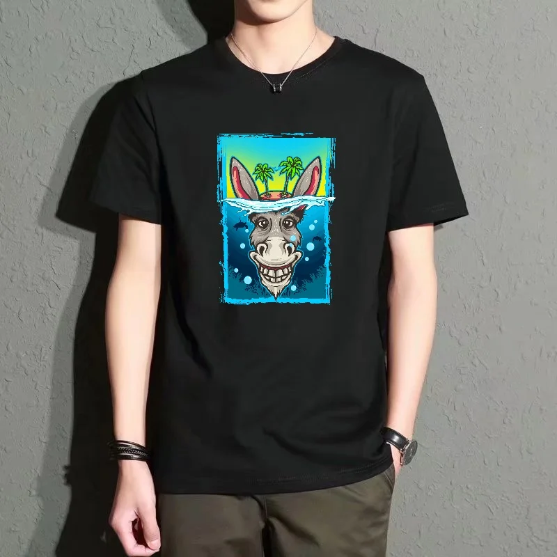 Men's Black Round-Neck Short-Sleeved T-Shirt, Fun Animal Print Loose Top, Casual Street Style Daily Outing Fashion Item, Breathable and Comfortable Polyester Fiber Fabric
Men's Black Round-Neck Short-Sleeved T-Shirt, Fun Animal Print Loose Top, Casual Street Style Daily Outing Fashion Item, Breathable and Comfortable Polyester Fiber Fabric