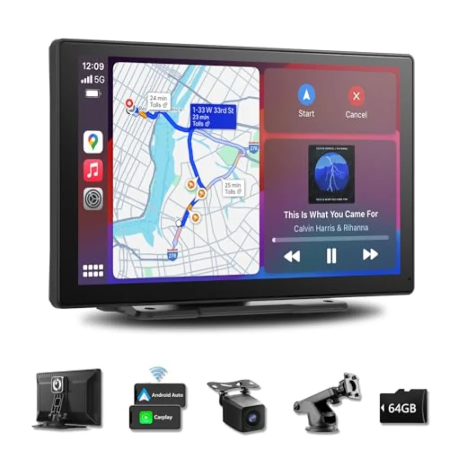Portable car radio with 9-inch touchscreen for Apple CarPlay and Android Auto 4K dash cam and 1080P backup camera GPS navigatio
Portable car radio with 9-inch touchscreen for Apple CarPlay and Android Auto 4K dash cam and 1080P backup camera GPS navigatio