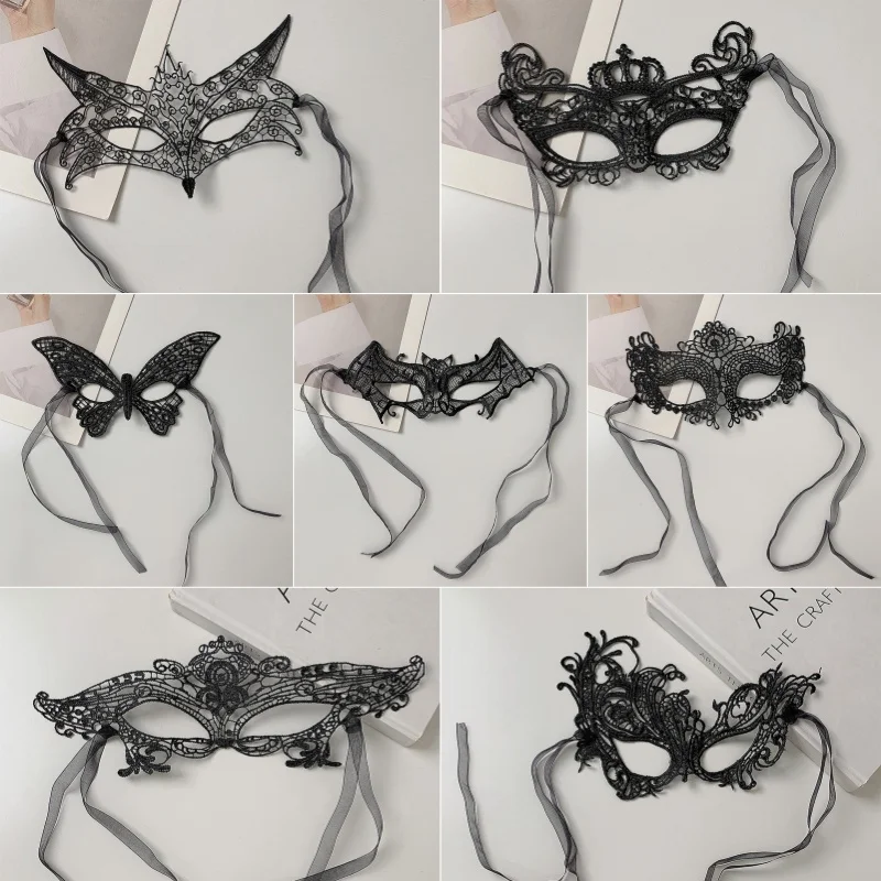 7Pcs Black Eye Mask Sexy Hollow Lace Masquerade Face Mask Women Carnival Mask Princess Prom Party Props Lady Halloween Costumes
7Pcs Black Eye Mask Sexy Hollow Lace Masquerade Face Mask Women Carnival Mask Princess Prom Party Props Lady Halloween Costumes