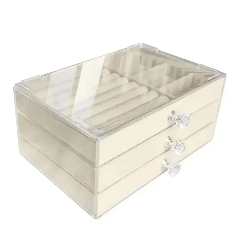 Acrylic Velvet Jewelry Organizer with 3 Drawers Stackable Display Storage Earrings Necklace Bracelets Box Holder Case for Women
Acrylic Velvet Jewelry Organizer with 3 Drawers Stackable Display Storage Earrings Necklace Bracelets Box Holder Case for Women
