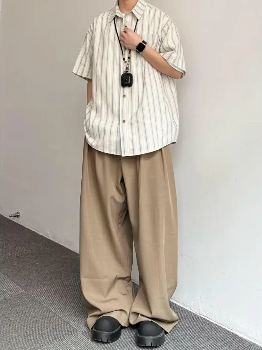 Summer Casual Men's Shirt Large Size 250 Pounds 2026 Year Japanese Style Retro Striped Short Sleeve Trendy Brand Shirt
Summer Casual Men's Shirt Large Size 250 Pounds 2026 Year Japanese Style Retro Striped Short Sleeve Trendy Brand Shirt