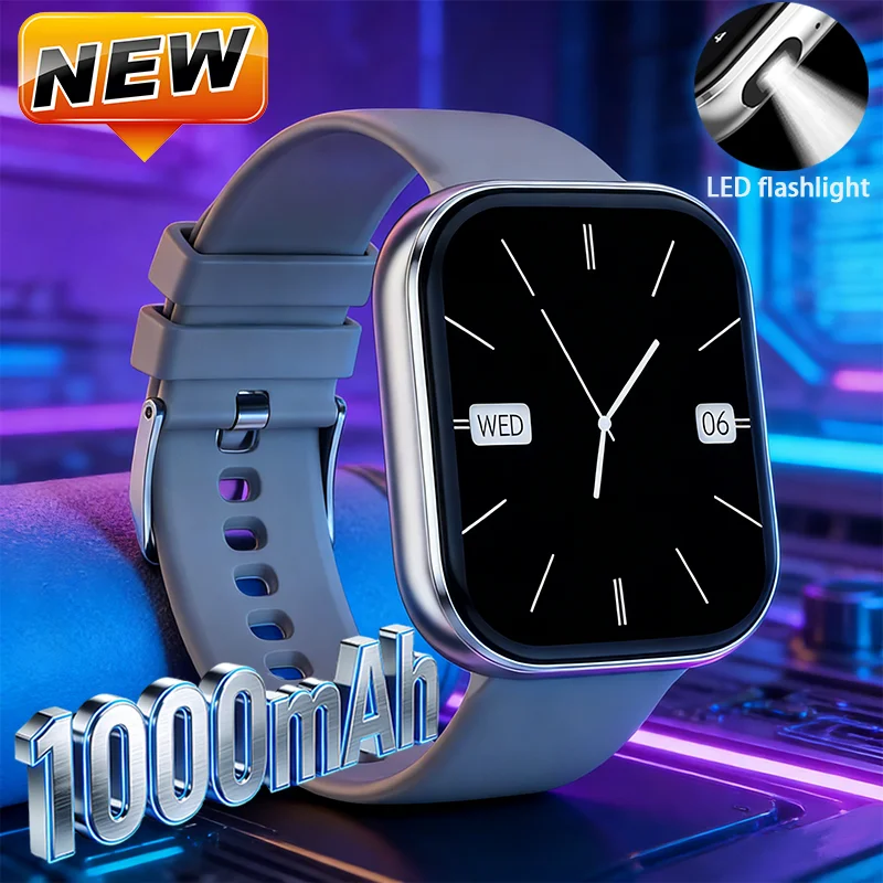 New 1000mAh Large Battery Smartwatch Men Women | 2.04"HD Screen BluetoothCall Heart Rate Monitor Flashlight Sports Fitness Watch
New 1000mAh Large Battery Smartwatch Men Women | 2.04"HD Screen BluetoothCall Heart Rate Monitor Flashlight Sports Fitness Watch