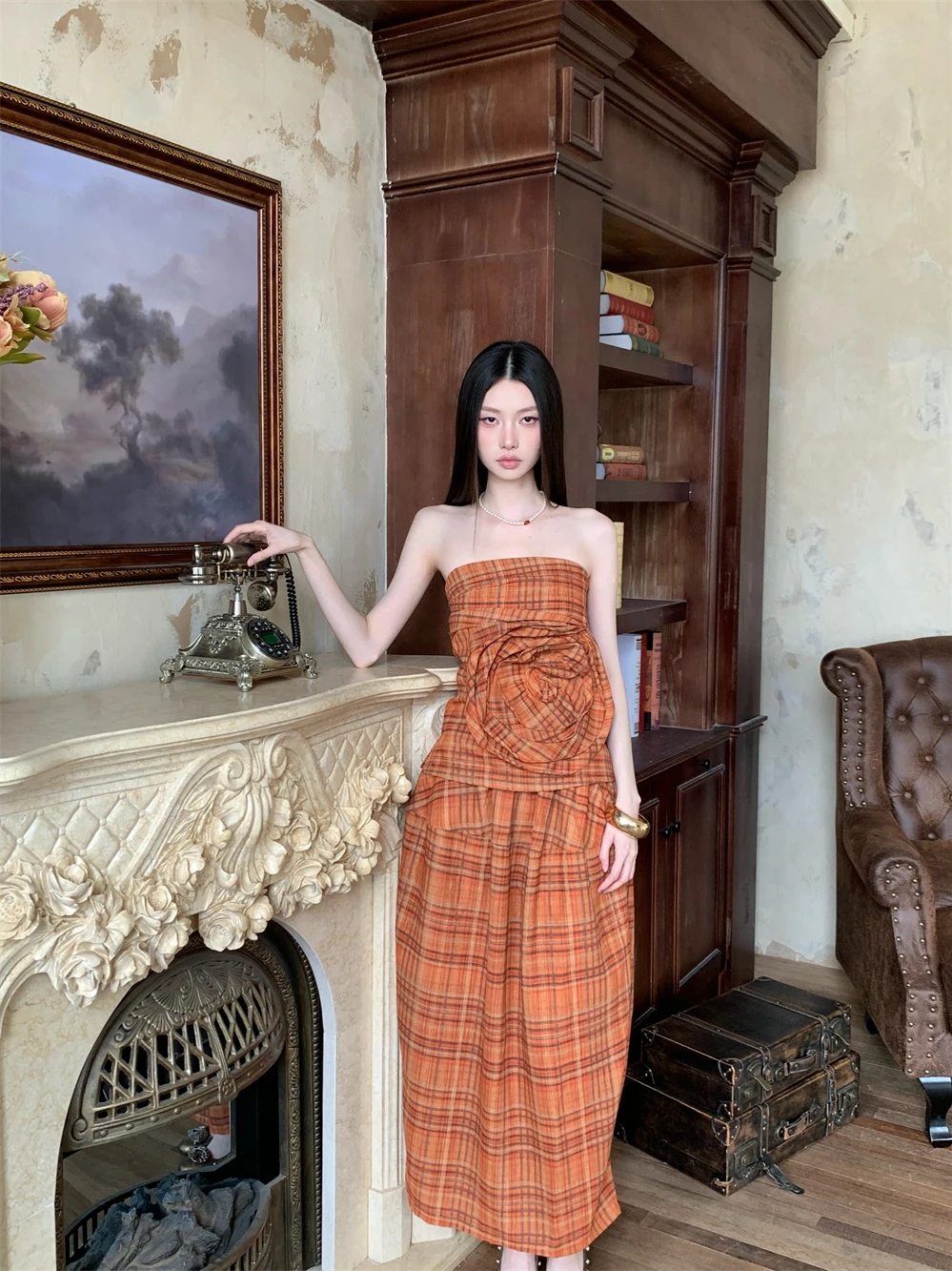 Rose Embroidery Crop Top And Skirt Set Vintage Plaid Heavy Work Design Elegant Half-length Women's Fashion Hanfu Ensemble
Rose Embroidery Crop Top And Skirt Set Vintage Plaid Heavy Work Design Elegant Half-length Women's Fashion Hanfu Ensemble