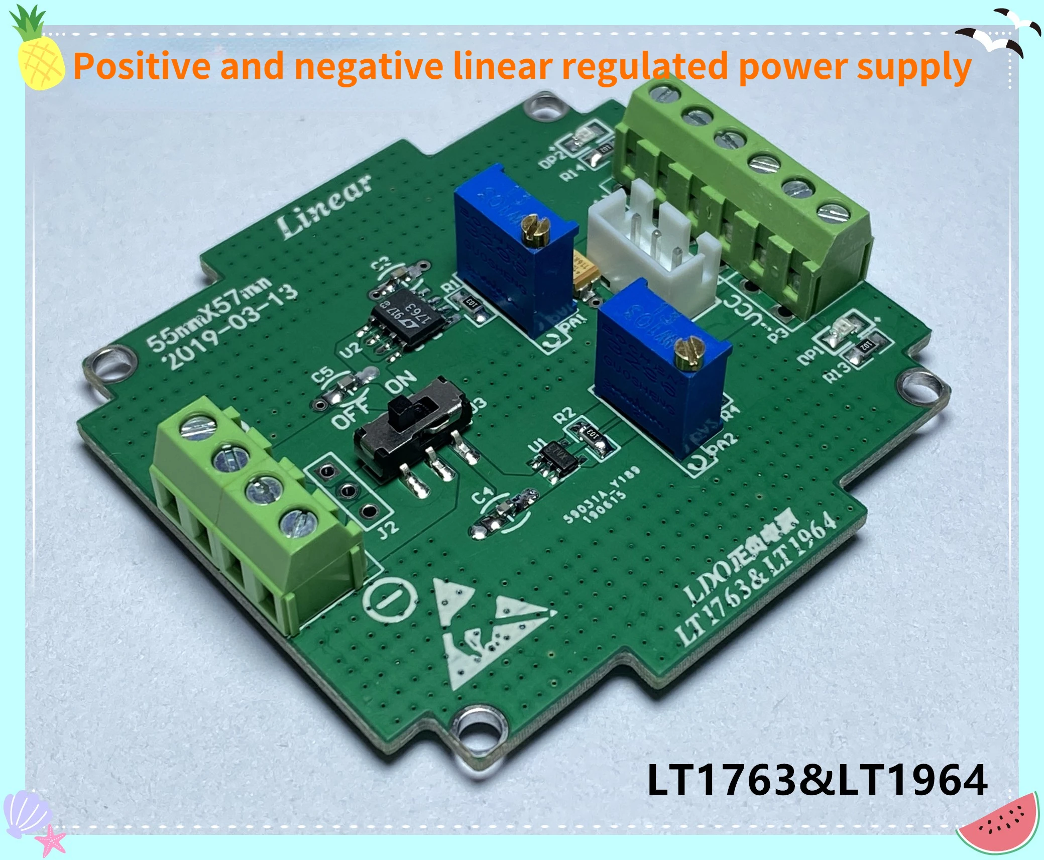 Positive and Negative Power Supply LDO Module Power Supply Module LT1763 LT1964 Amplifier Power Supply
Positive and Negative Power Supply LDO Module Power Supply Module LT1763 LT1964 Amplifier Power Supply