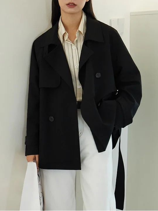 Women's Loose Double-Breasted Korean Style Windbreaker Spring Autumn New Arrival Mid-Length Casual Elegant Outerwear
Women's Loose Double-Breasted Korean Style Windbreaker Spring Autumn New Arrival Mid-Length Casual Elegant Outerwear