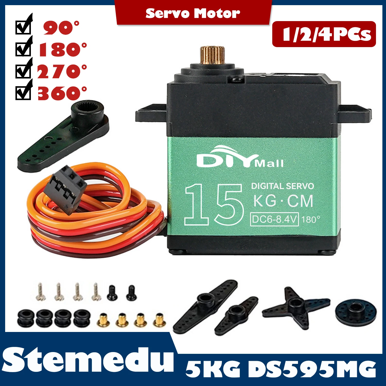 TD-8815MG 15kg.cm High Torque Digital Metal Gear Motor Servo Waterproof Servo For Robotic 1/8 1/10 RC Car Plane Robot Toys
TD-8815MG 15kg.cm High Torque Digital Metal Gear Motor Servo Waterproof Servo For Robotic 1/8 1/10 RC Car Plane Robot Toys