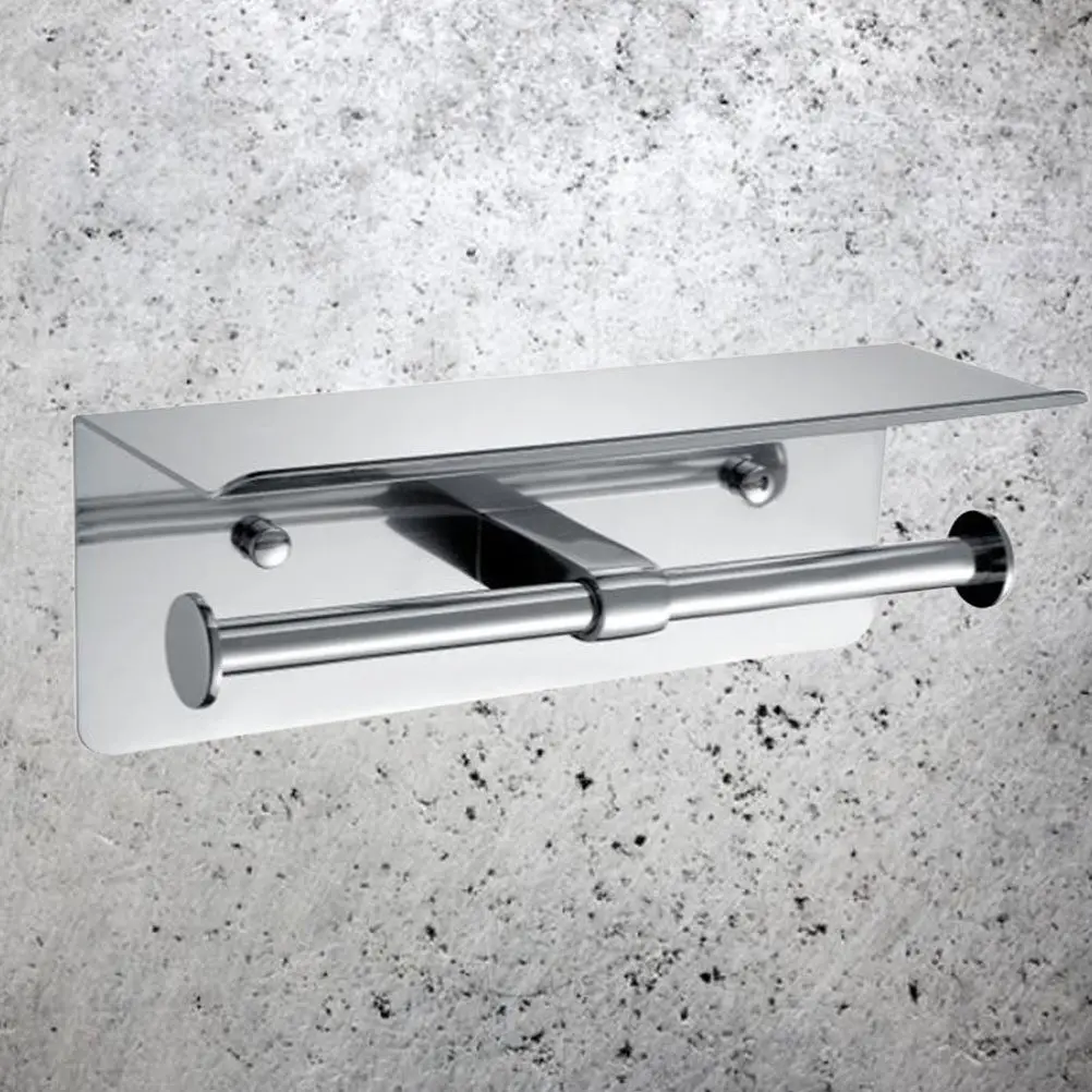 Двойной держатель для туалетной бумаги из нержавеющей стали, настенный, для ванной комнаты, дома, офиса, с полкой для хранения и держателем для телефона
Двойной держатель для туалетной бумаги из нержавеющей стали, настенный, для ванной комнаты, дома, офиса, с полкой для хранения и держателем для телефона