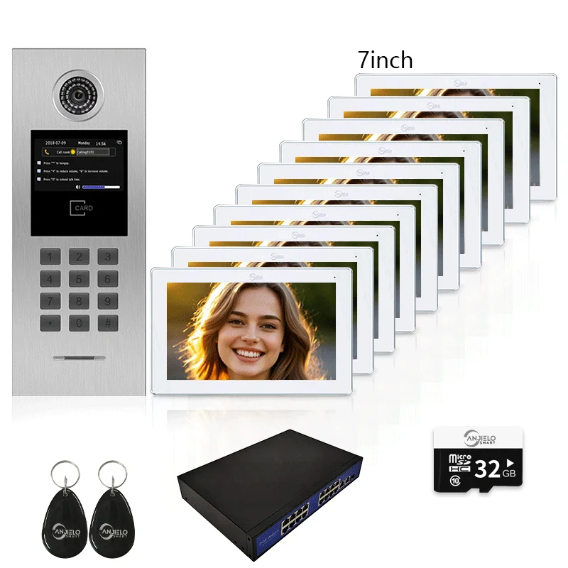 Anjielo Intercom System IP Camera Ring Video Intercom For Multi-Unit Buildings Night Vision Touch Screen Tuya App IP65
Anjielo Intercom System IP Camera Ring Video Intercom For Multi-Unit Buildings Night Vision Touch Screen Tuya App IP65