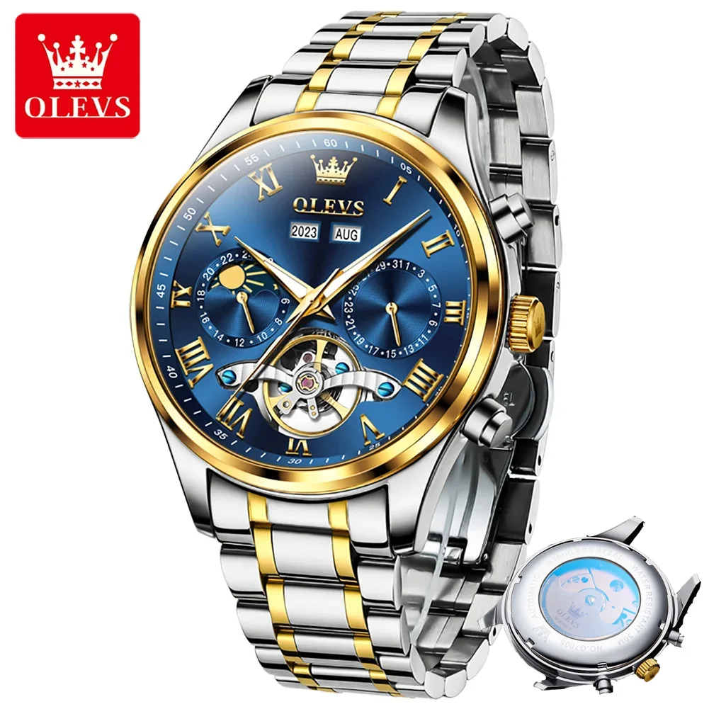 OLEVS 7005 Автоматические мужские часы Роскошные часы со скелетонизированным маховиком 24-часовой календарь фаз Луны Водонепроницаемые механические мужские часы
OLEVS 7005 Автоматические мужские часы Роскошные часы со скелетонизированным маховиком 24-часовой календарь фаз Луны Водонепроницаемые механические мужские часы