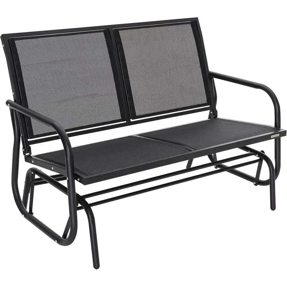 Outdoor Glider Bench with 2 Seats, Powder Coated Steel Frame and Breathable Fabric, Black
Outdoor Glider Bench with 2 Seats, Powder Coated Steel Frame and Breathable Fabric, Black