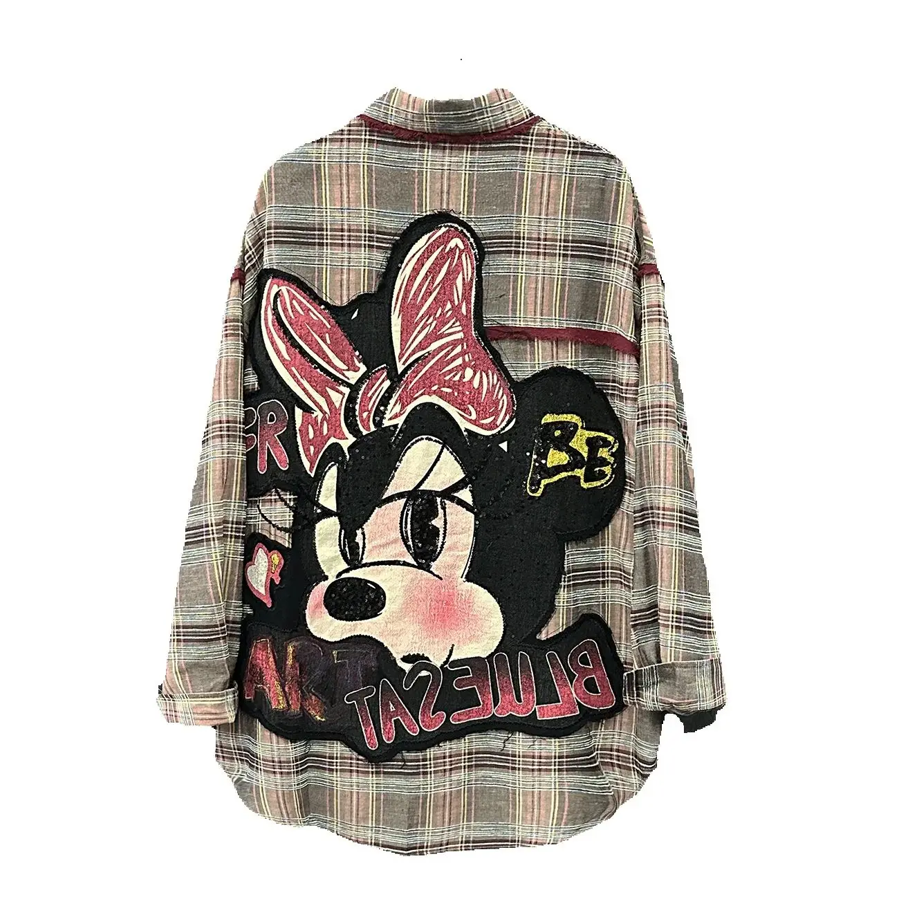 2025 New Spring Summer Plaid Long Sleeve Blouses Patch Cartoon Embroidery Loose Cardigans Top Mid-long Loose Female Shirts
2025 New Spring Summer Plaid Long Sleeve Blouses Patch Cartoon Embroidery Loose Cardigans Top Mid-long Loose Female Shirts