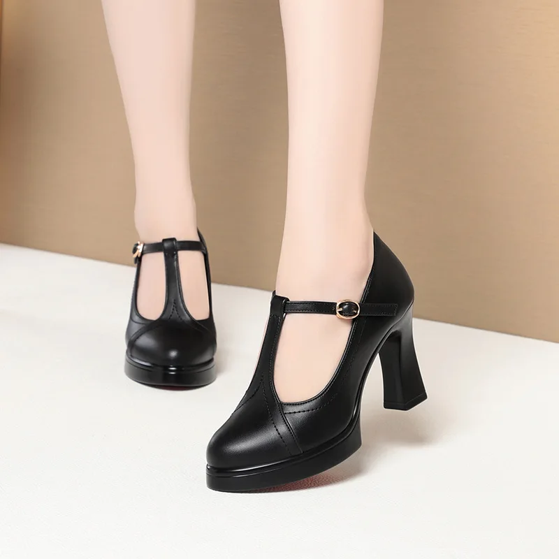 6cm 9cm Elegant Shallow Mouth Soft Leather Shoes Women's Platform Pumps Spring 2026 Med Block Heels Shoes Office Mom Work Model
6cm 9cm Elegant Shallow Mouth Soft Leather Shoes Women's Platform Pumps Spring 2026 Med Block Heels Shoes Office Mom Work Model