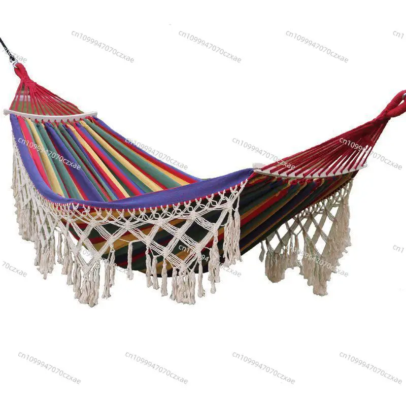 Outdoor Hammock Tassel, Anti-rollover Swing on Recreational Tree, Double Camping Canvas Thickened
Outdoor Hammock Tassel, Anti-rollover Swing on Recreational Tree, Double Camping Canvas Thickened