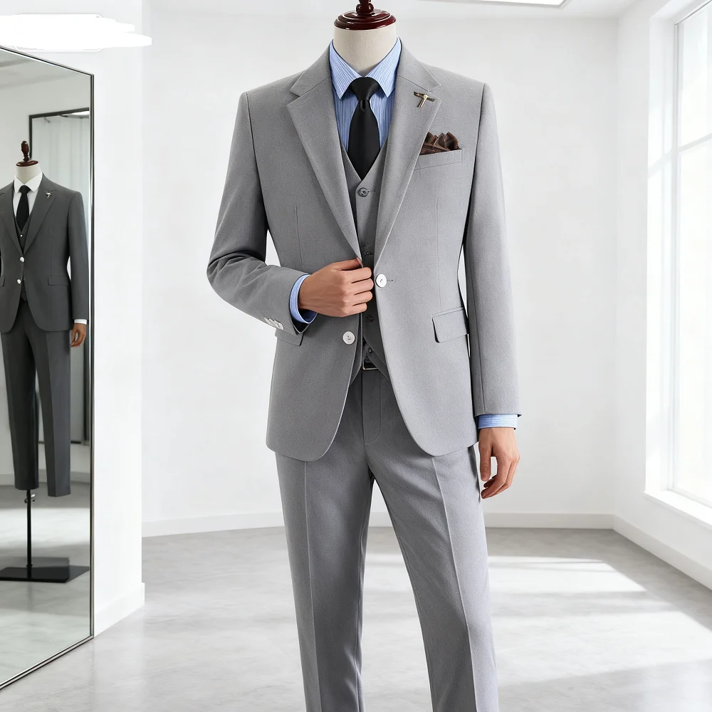 Men's Professional Business Attire Suit Set with Waistcoat And Trousers for Wedding Formal Wear
Men's Professional Business Attire Suit Set with Waistcoat And Trousers for Wedding Formal Wear
