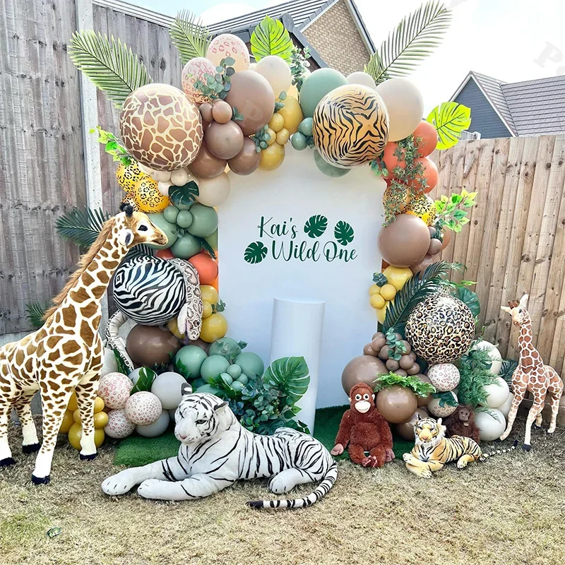 120pcs Forest Jungle Theme Party Decoration Supplies Sage Green and Orange Latex Balloons with Animal Stripe Foil Balloon Set
120pcs Forest Jungle Theme Party Decoration Supplies Sage Green and Orange Latex Balloons with Animal Stripe Foil Balloon Set
