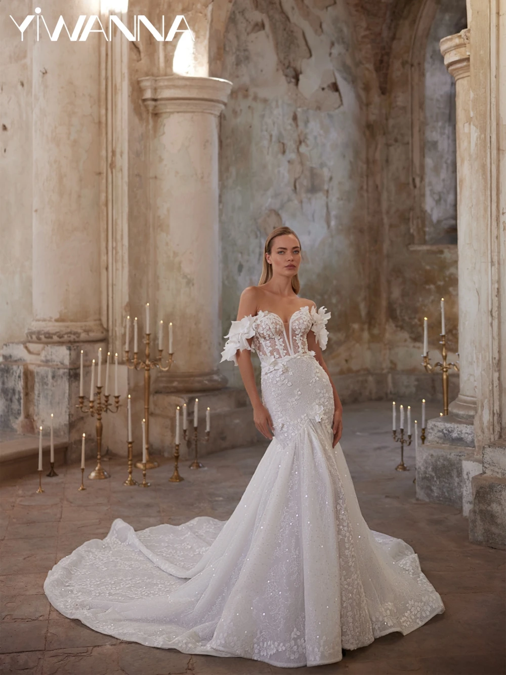 Embroidery Beaded Lace Mermaid Long Wedding Dress Exquisite 3D Flower Bridal Gown Customized Off Shoulder Dresses For Bride
Embroidery Beaded Lace Mermaid Long Wedding Dress Exquisite 3D Flower Bridal Gown Customized Off Shoulder Dresses For Bride
