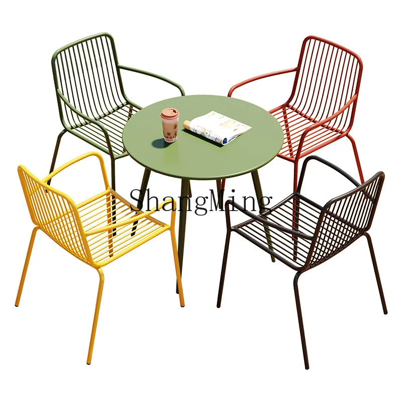 HJ outdoor leisure tables and chairs wrought iron milk tea shop cafe balcony open-air courtyard garden tables and chairs
HJ outdoor leisure tables and chairs wrought iron milk tea shop cafe balcony open-air courtyard garden tables and chairs