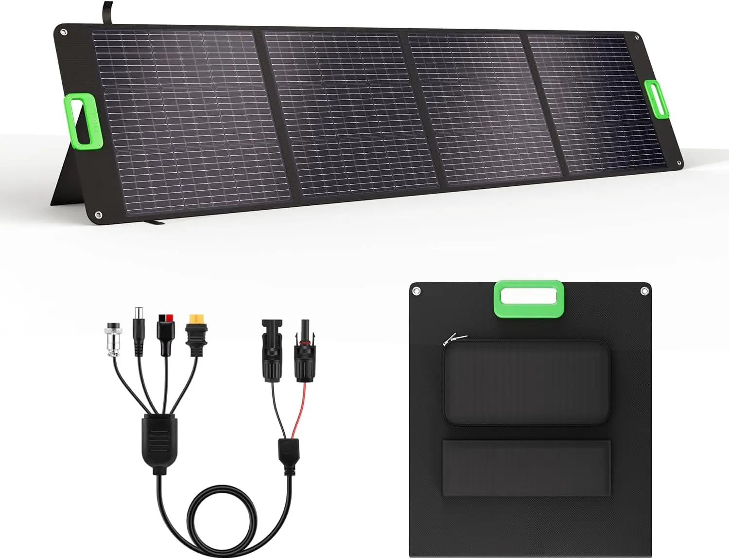 200W Portable Solar Panel for Power Station, Foldable Solar Charger w/ 4 Kickstands, IP65 Waterproof Solar Panel Kit w/DC XT60
200W Portable Solar Panel for Power Station, Foldable Solar Charger w/ 4 Kickstands, IP65 Waterproof Solar Panel Kit w/DC XT60