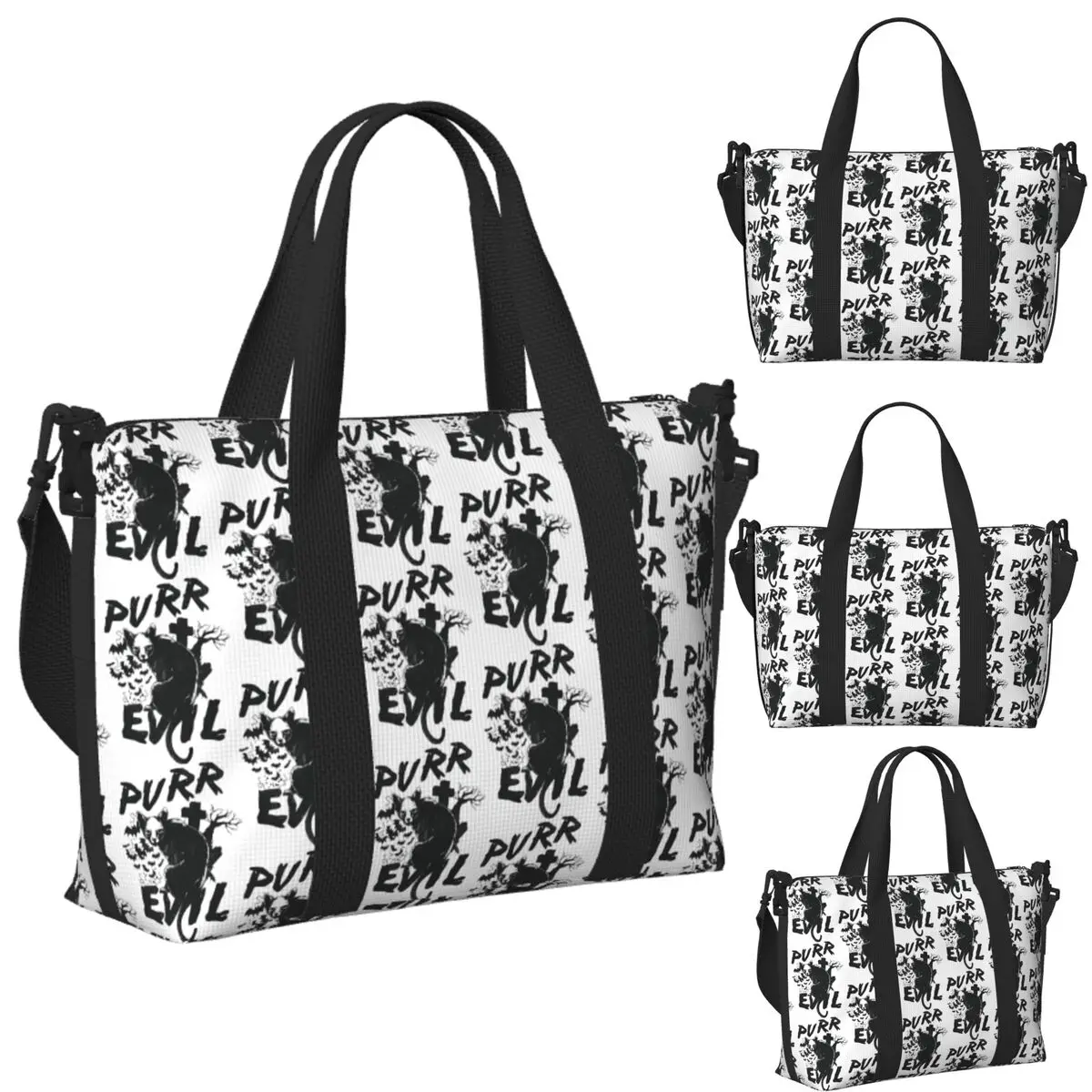 Custom Purr Evil Beach Travel Bag Large Capacity Tote Bags for Gym Sport Women Shopping Duffle Shoulder Bag 
Custom Purr Evil Beach Travel Bag Large Capacity Tote Bags for Gym Sport Women Shopping Duffle Shoulder Bag