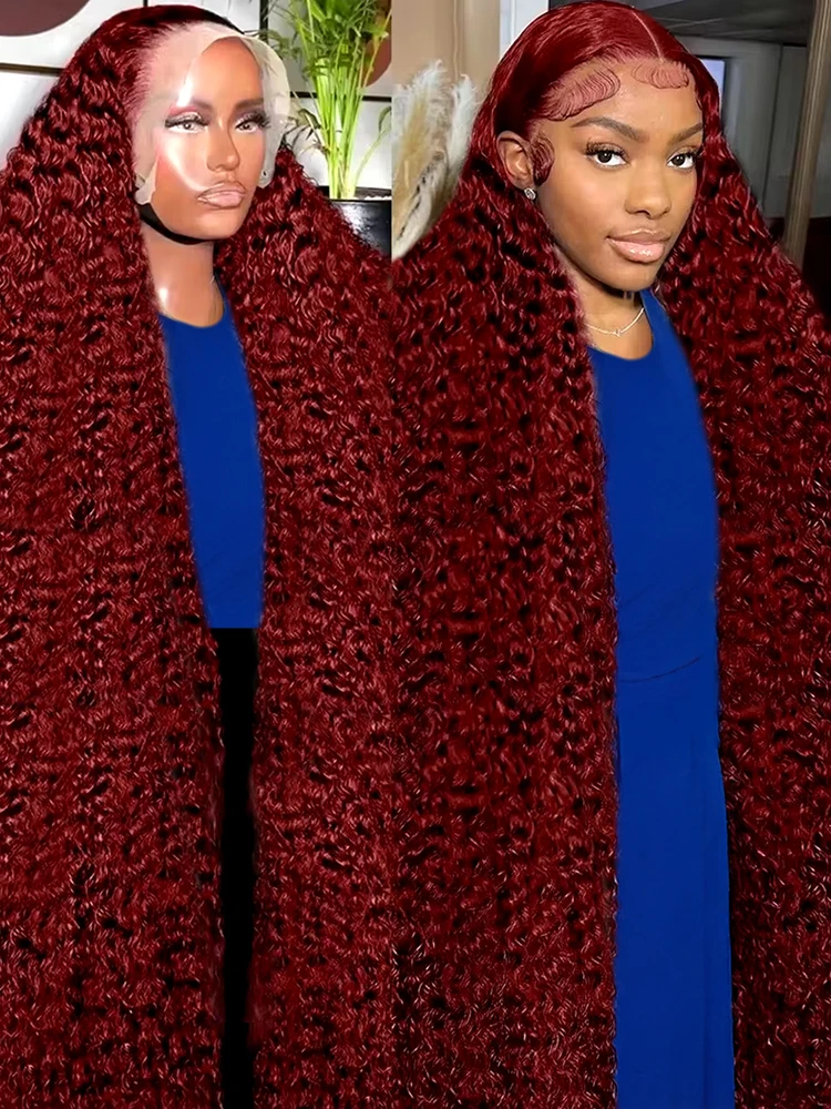250 Density 13x4 13x6 HD Transparent Deep Wave Frontal Wig Colored 99J Burgundy Water Curly Lace Front 100% Human Hair Wigs For Women Real Virgin Hair Wig Preplucked Natural Hairline
250 Density 13x4 13x6 HD Transparent Deep Wave Frontal Wig Colored 99J Burgundy Water Curly Lace Front 100% Human Hair Wigs For Women Real Virgin Hair Wig Preplucked Natural Hairline